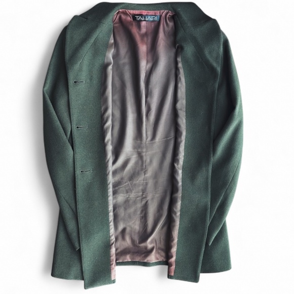 Tahari Forest Green Wool Jacket – Made in USA – Size 6 - Picture 4 of 7